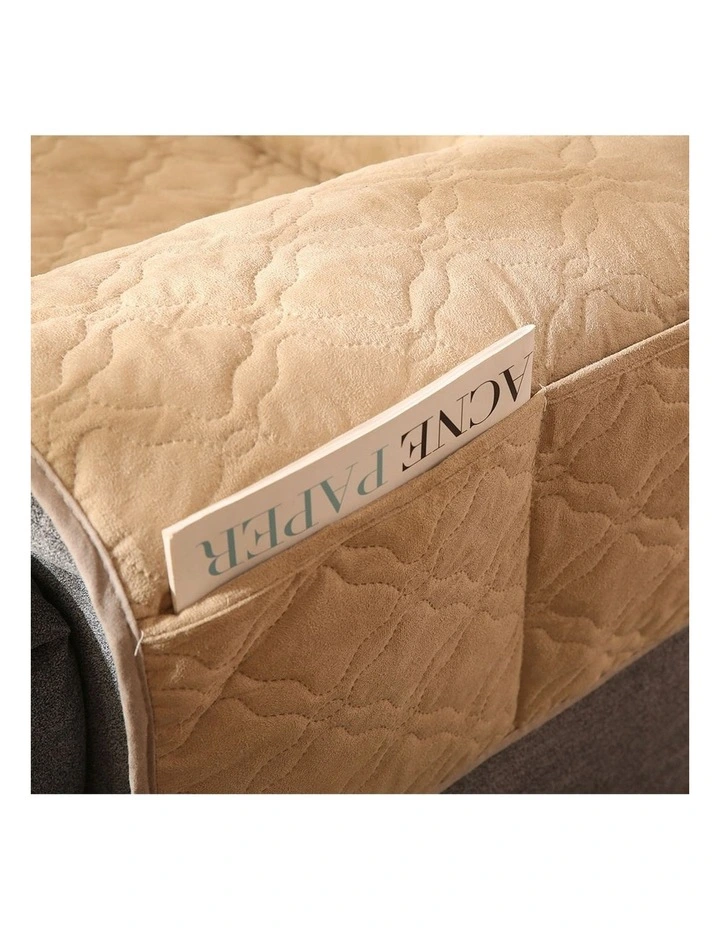 Waterproof Recliner Sofa Slipcover in Beige image 4