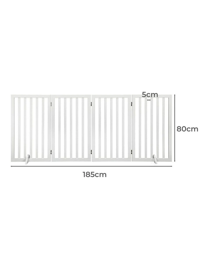 4 Panel Wooden Pet Dog Gate in White image 3