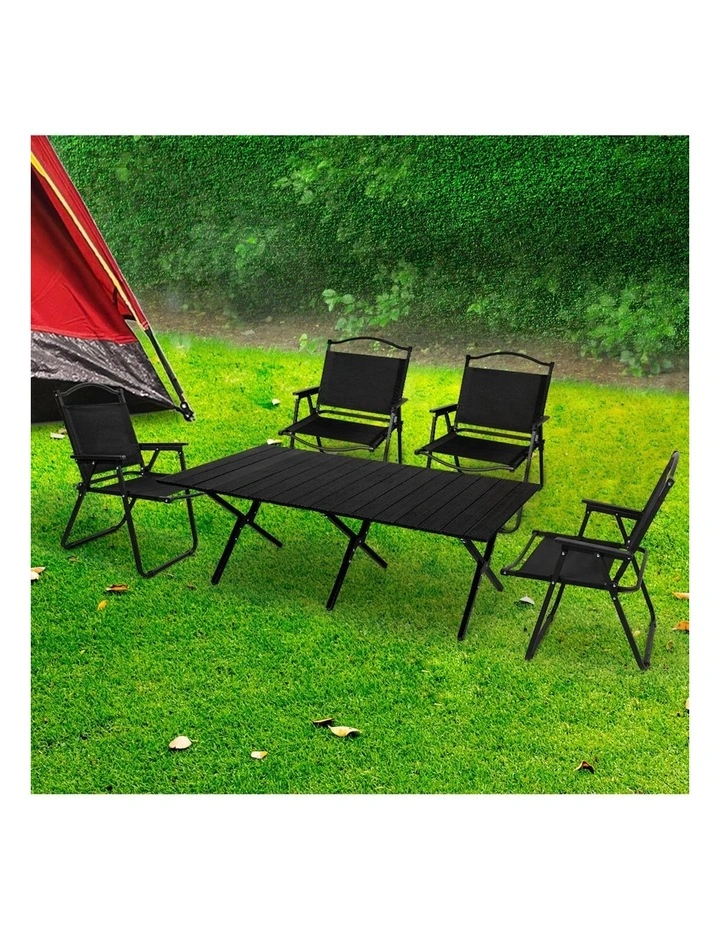 Folding Camping Table Chair in Black image 7