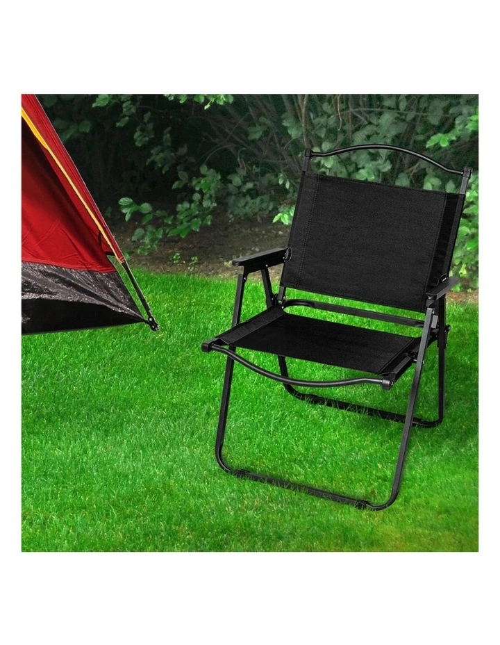 4 Pieces Foldable Camping Chair in Black image 7