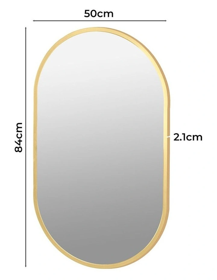 Frame Gold Oval Wall Mirror in Gold image 3