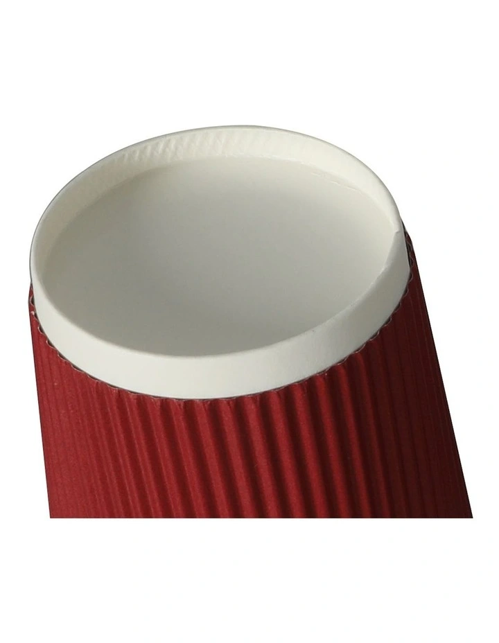 8oz Disposable Takeaway Coffee Paper Cups With Lids 1000 Pieces in Red image 5