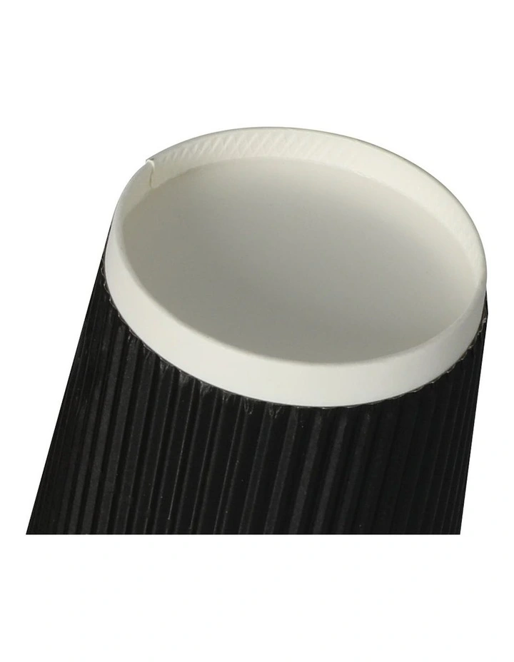 12oz Disposable Takeaway Coffee Paper Cups With Lids 500 Pieces in Black image 5