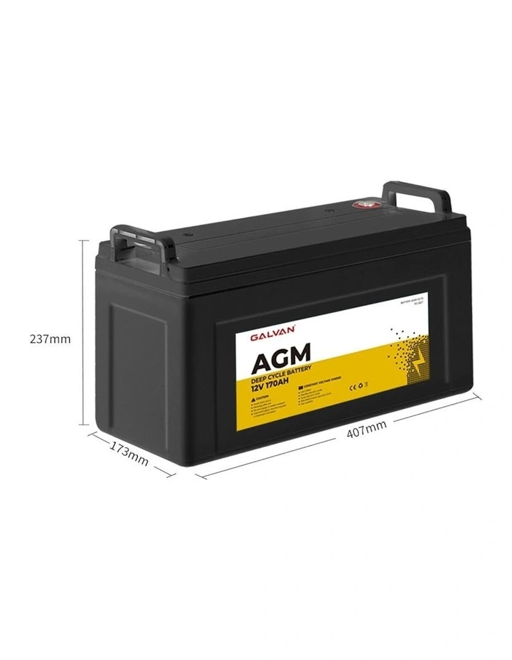 12V 170Ah AGM Deep Cycle Lead Acid Battery image 3