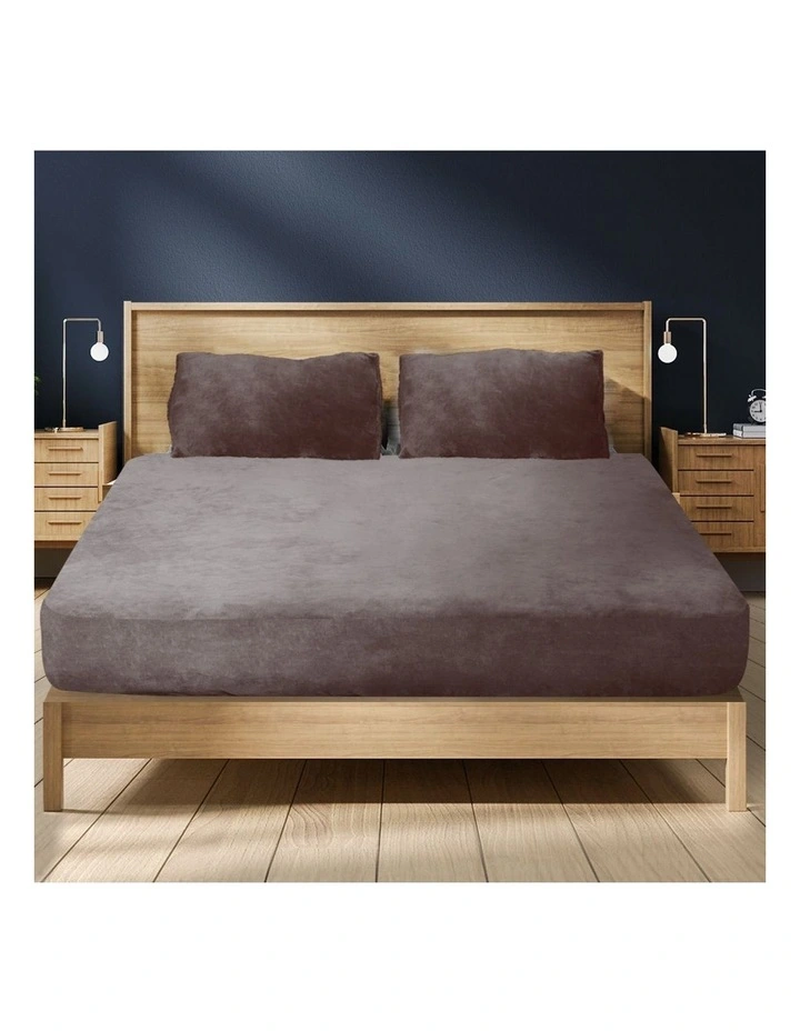 Traderight Group Double Size Bed Fitted Sheet Flannel Bedding Set With