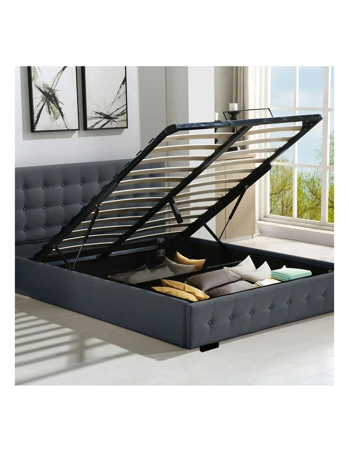 Double Size Gas Lift Bed Frame in Dark Grey image 7