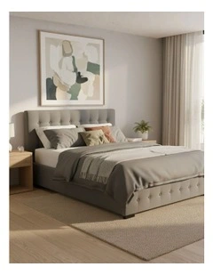 Queen Gas Lift Storage Bed Frame in Grey