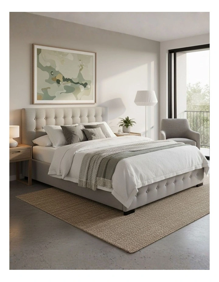 Gas Lift Storage Bed Frame in Grey image 1