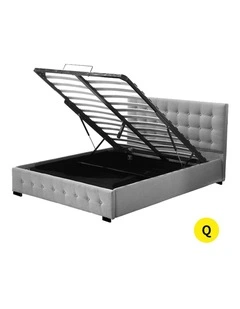 Levede Bed Frame Queen Tufted Mattress Platform Gas Lift Storage in Grey