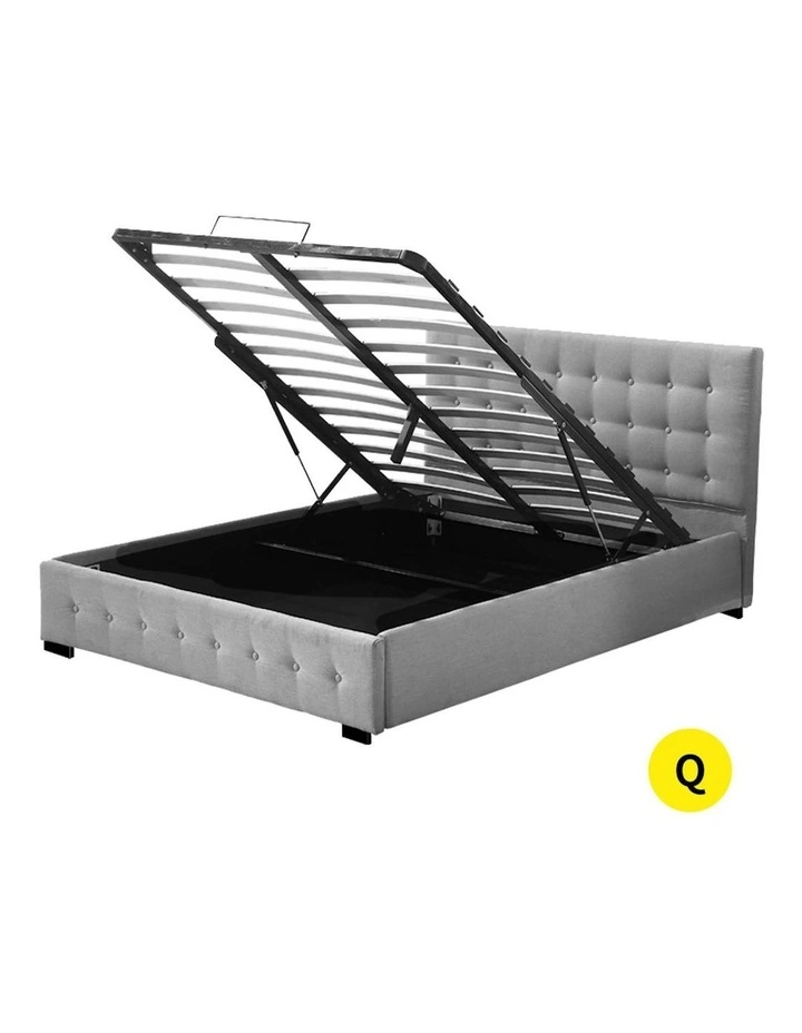 Levede Bed Frame Queen Tufted Mattress Platform Gas Lift Storage in Grey image 1