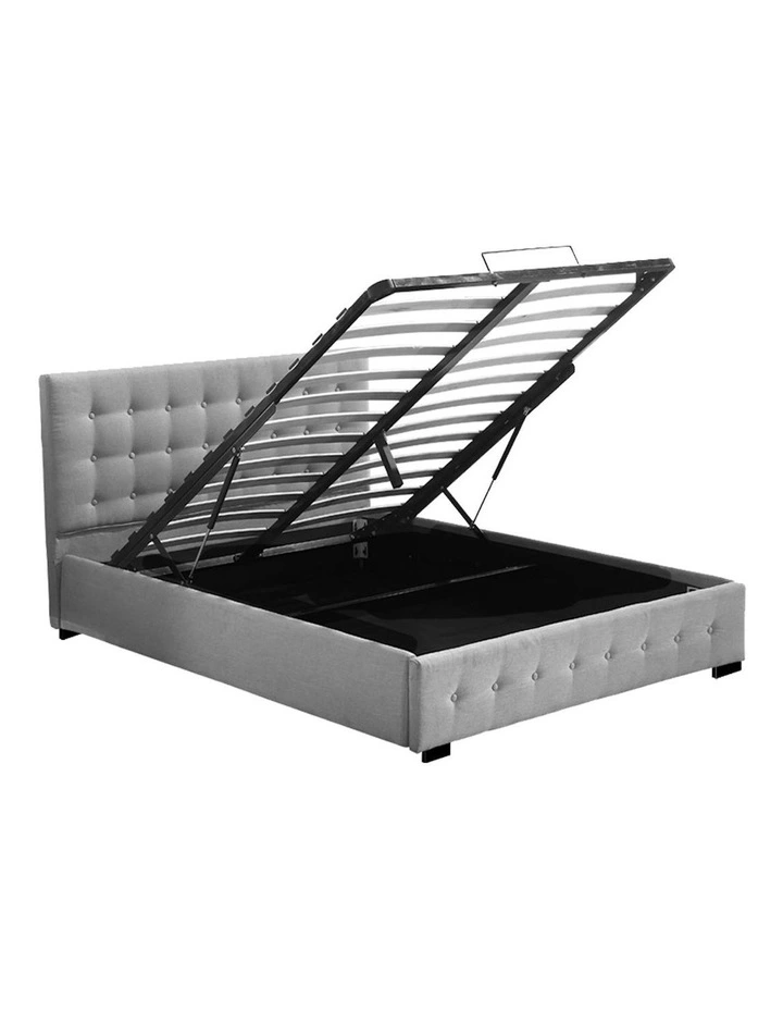 Levede Bed Frame Queen Tufted Mattress Platform Gas Lift Storage in Grey image 2