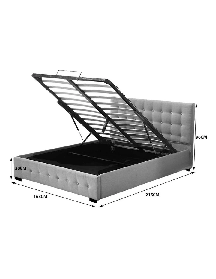 Levede Bed Frame Queen Tufted Mattress Platform Gas Lift Storage in Grey image 3