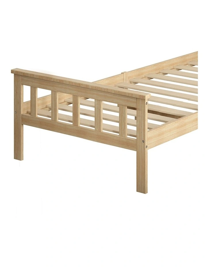 Mattress Base Solid Pine Wood Wooden Single Bed Frame in Natural image 4