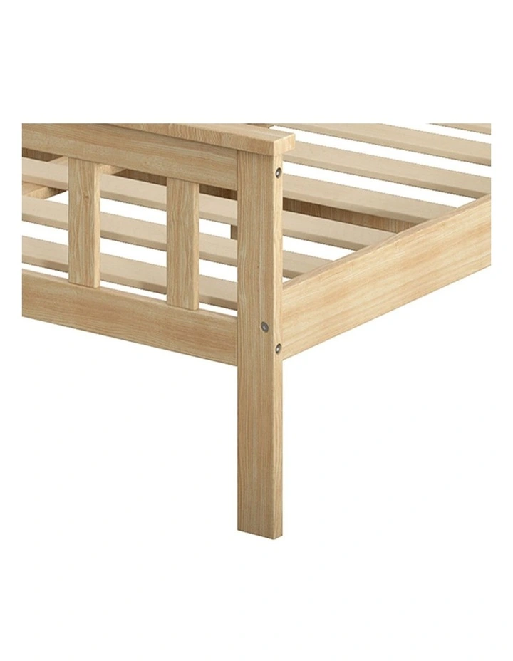 Mattress Base Solid Pine Wood Wooden Single Bed Frame in Natural image 6