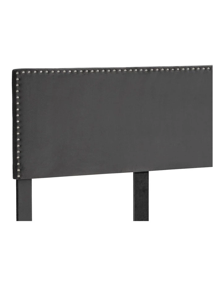 Velvet Adjustable Headboard Mattress Base Queen Size Bed Frame in Grey image 4