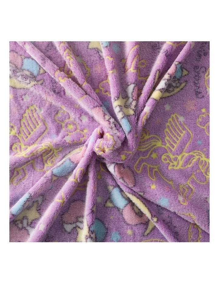 Soft Warm Large Sofa Flannel Glow in the Dark Medium Throw Blanket in Pink image 4