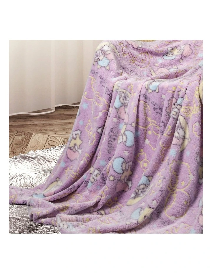 Soft Warm Large Sofa Flannel Glow in the Dark Medium Throw Blanket in Pink image 7