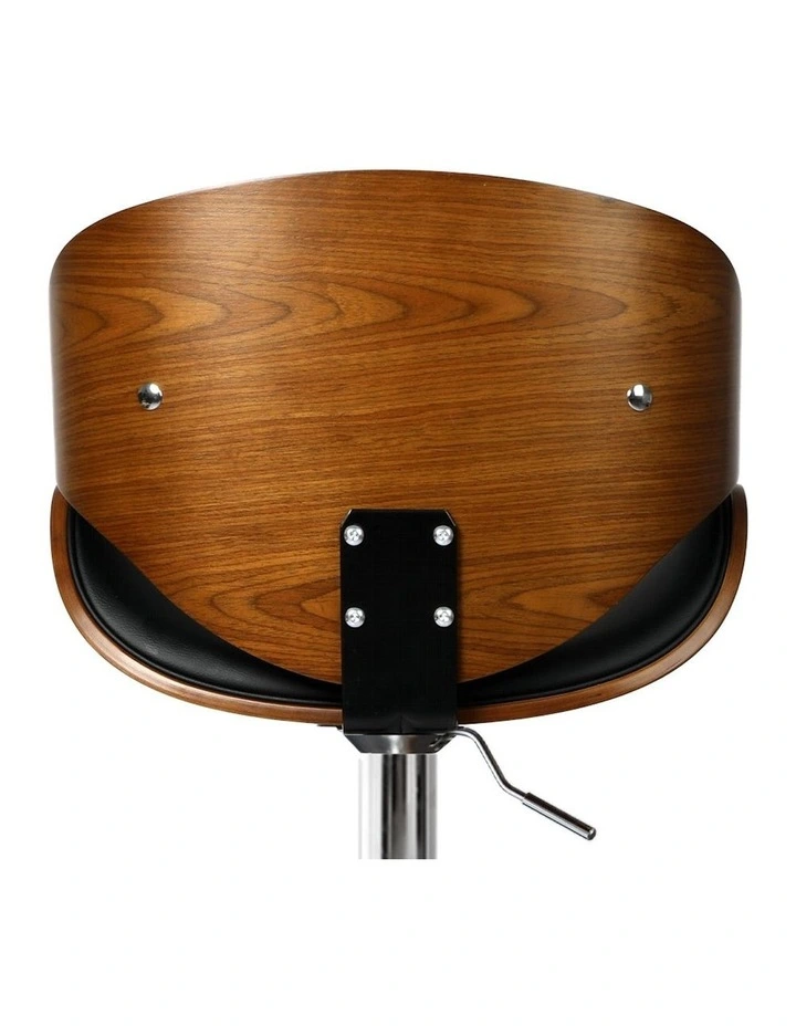 Levede Black Gas Lift Wooden Metal Bar Stool 1x image 4