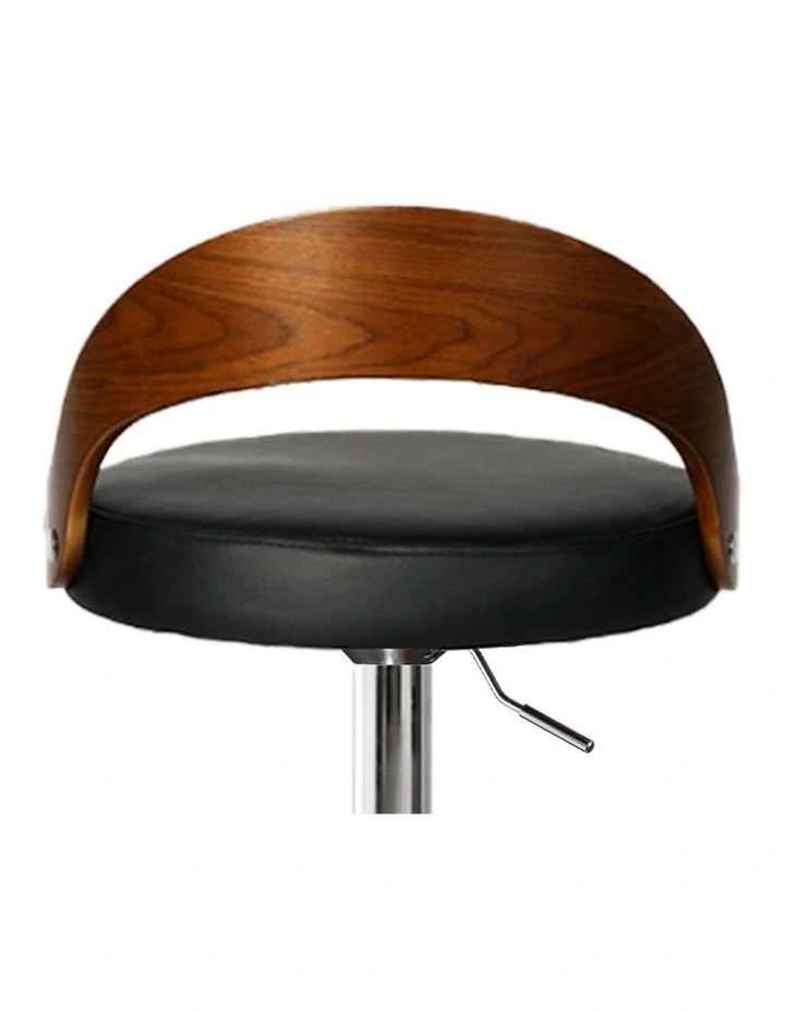 Gas Lift Wooden Metal Bar Stool 1x in Grey image 4