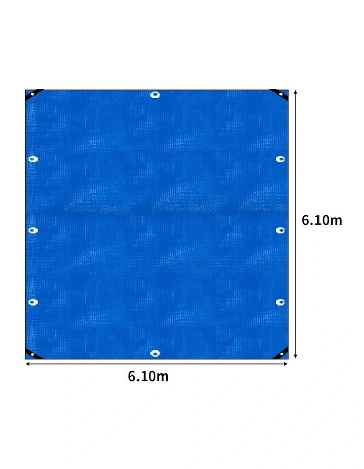 Tarp Tarpaulin 200GSM Camping Tent Cover 6.1x6.1m in Blue image 2