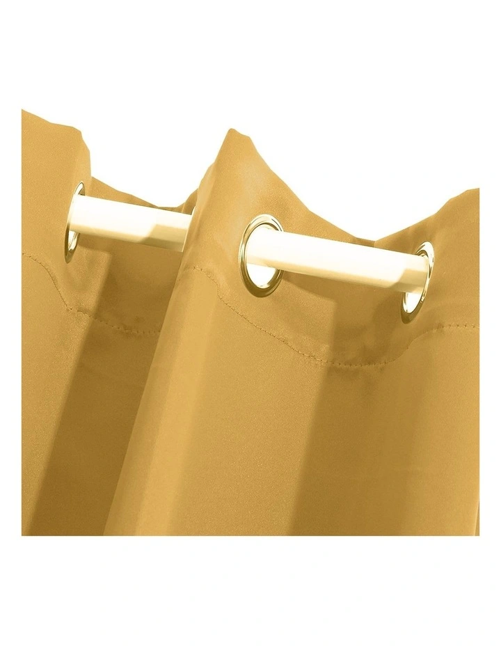 3 Layers Blockout Eyelet Curtains 2x 300x230cm in Mustard image 6