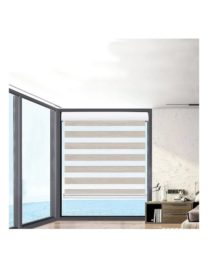 Blackout Zebra Roller Blind Curtains 150x210 in Beige image 7
