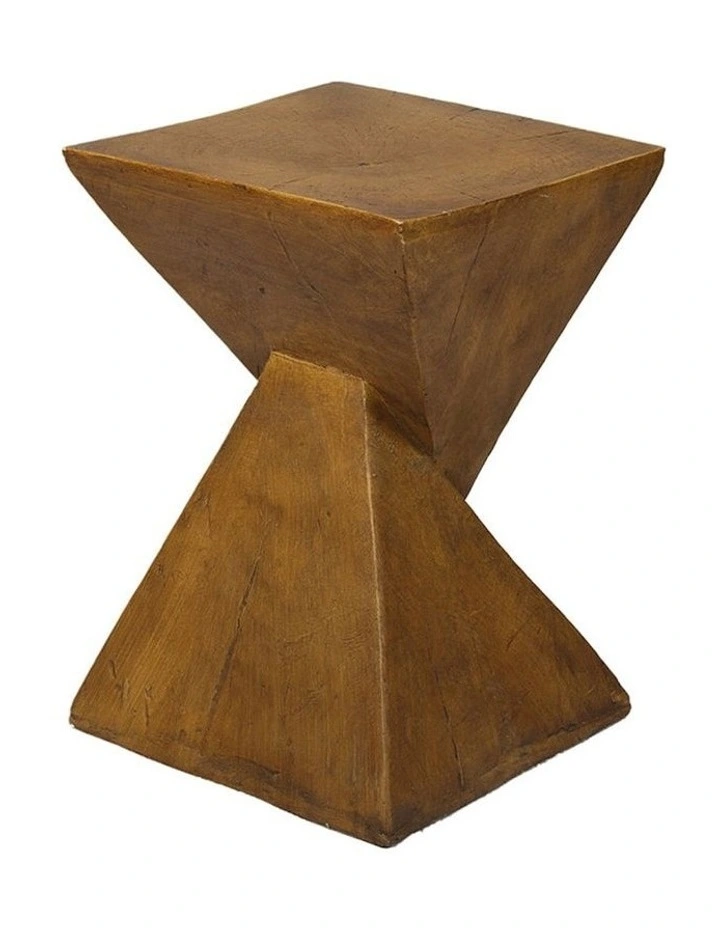Terrazzo Geometric Shape Magnesia Concrete Side Table in Brown image 1