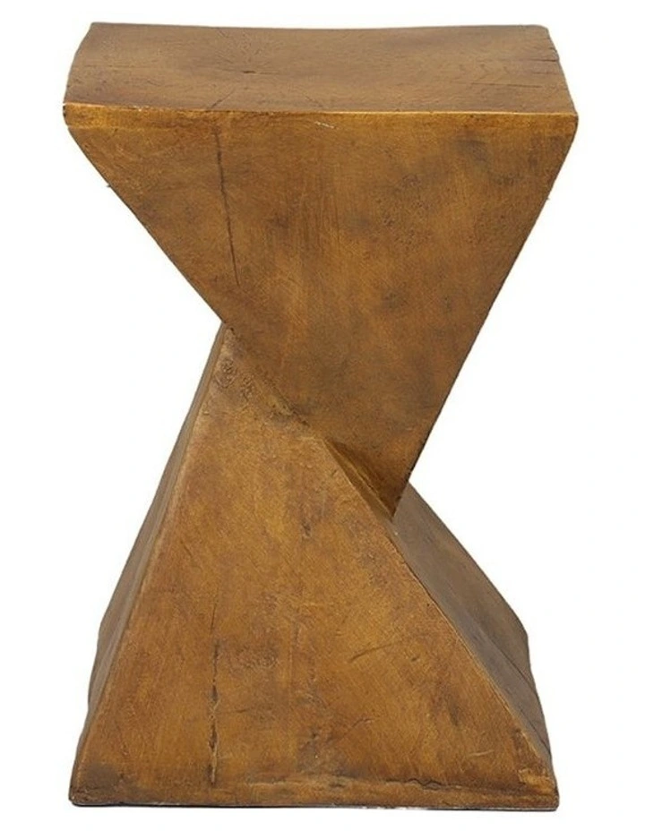 Terrazzo Geometric Shape Magnesia Concrete Side Table in Brown image 2