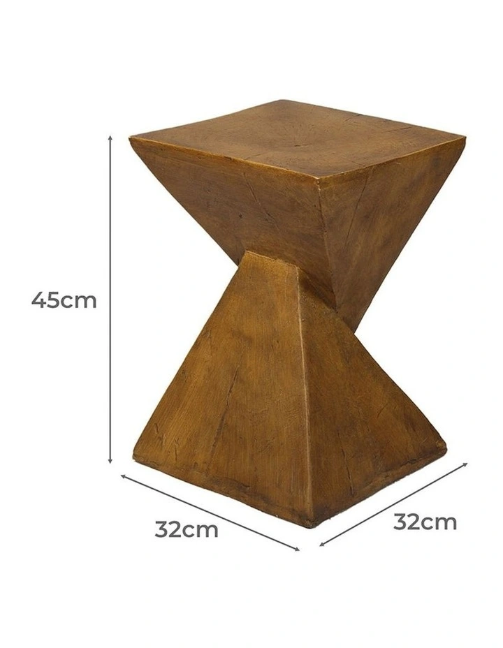 Terrazzo Geometric Shape Magnesia Concrete Side Table in Brown image 3
