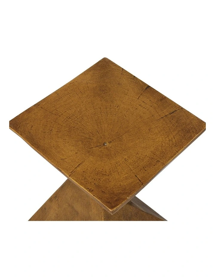 Terrazzo Geometric Shape Magnesia Concrete Side Table in Brown image 4