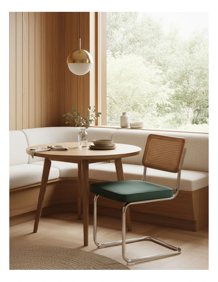 Cantilever Velvet Dining Chairs x2 in Green image 2