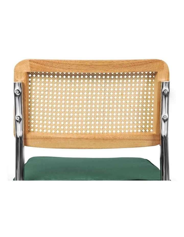 Cantilever Velvet Dining Chairs x2 in Green image 5