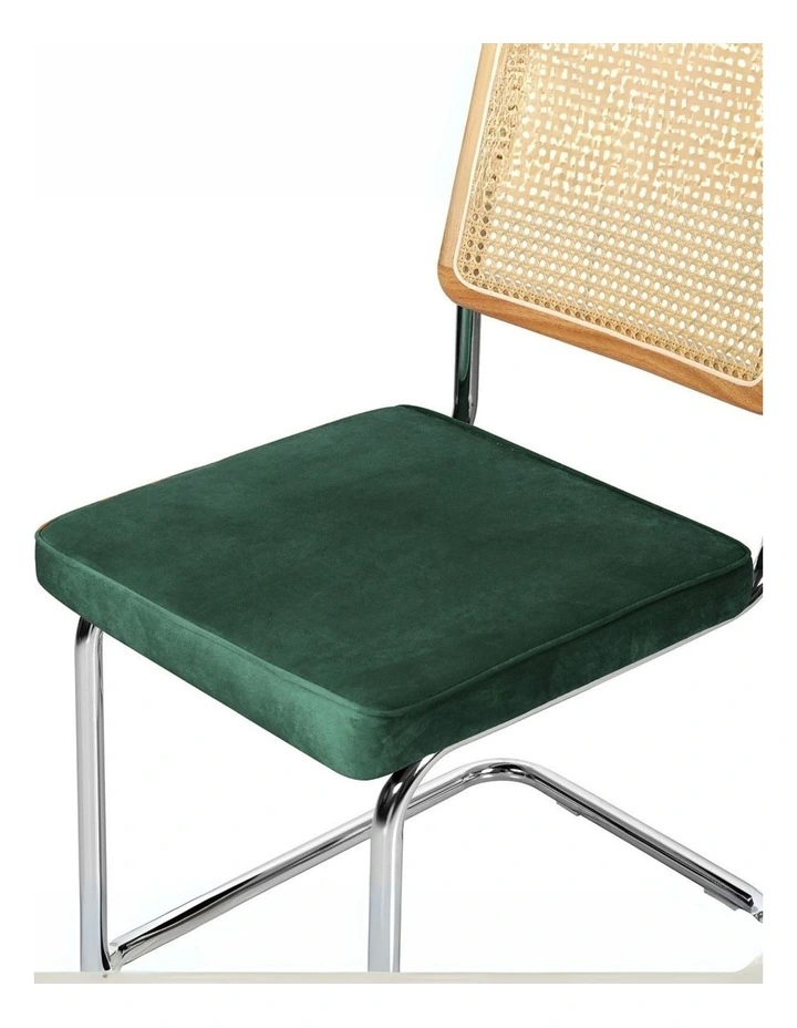 Cantilever Velvet Dining Chairs x2 in Green image 6