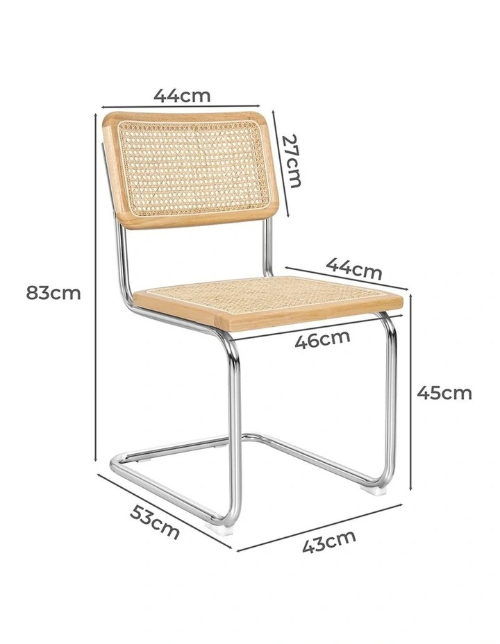 Cantilever Velvet Dining Chairs x2 in Beige image 5