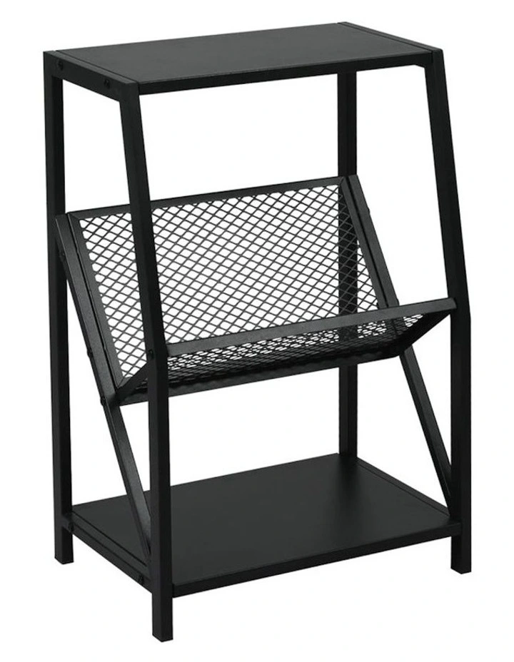 Table 3-Tier Storage Organizer Rack Bookcase in Black image 1