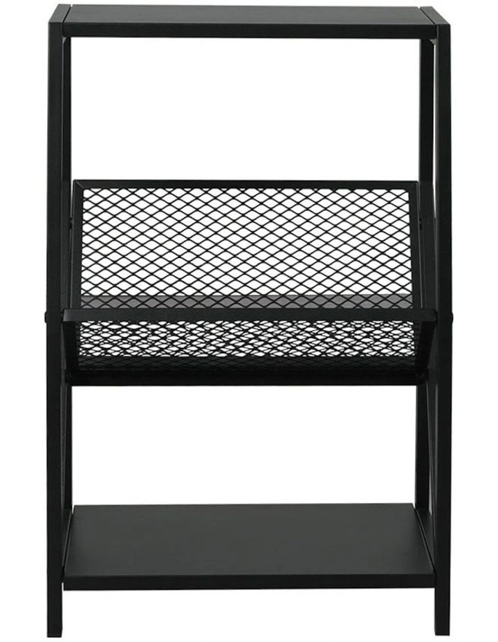 Table 3-Tier Storage Organizer Rack Bookcase in Black image 2