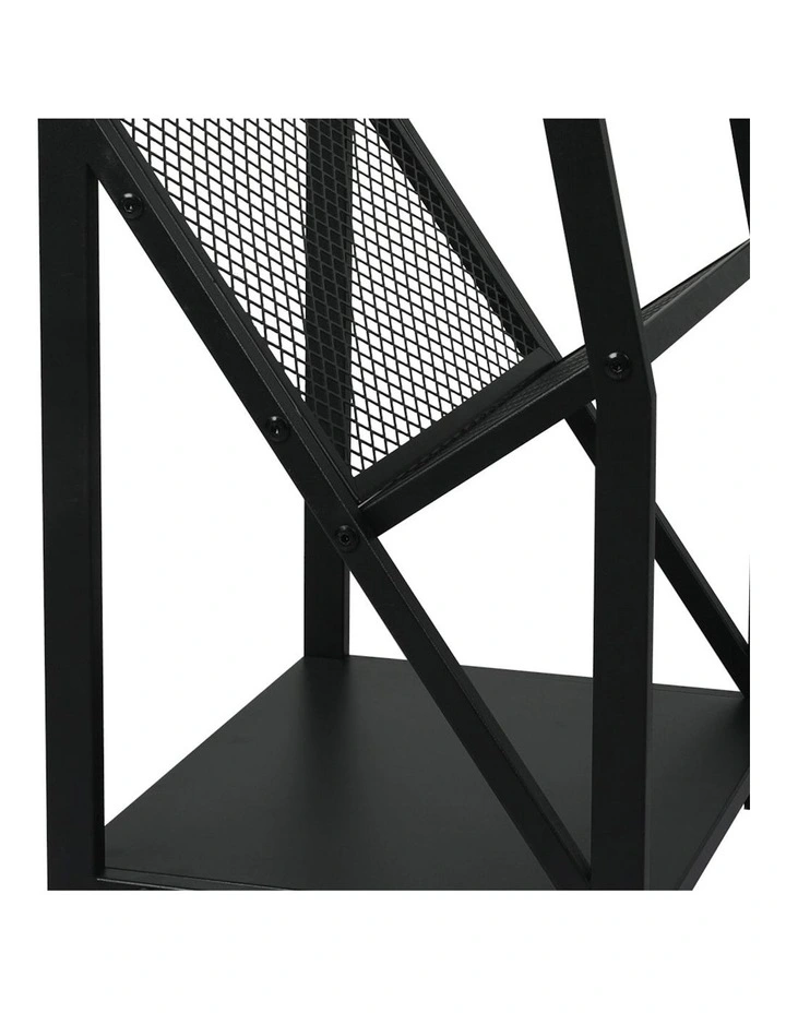 Table 3-Tier Storage Organizer Rack Bookcase in Black image 4