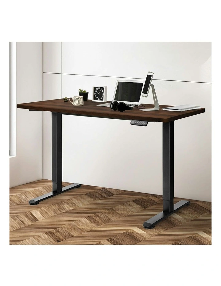 Electric Dual Motor Height Adjustable Motorised Standing Desk 140cm in Walnut image 7