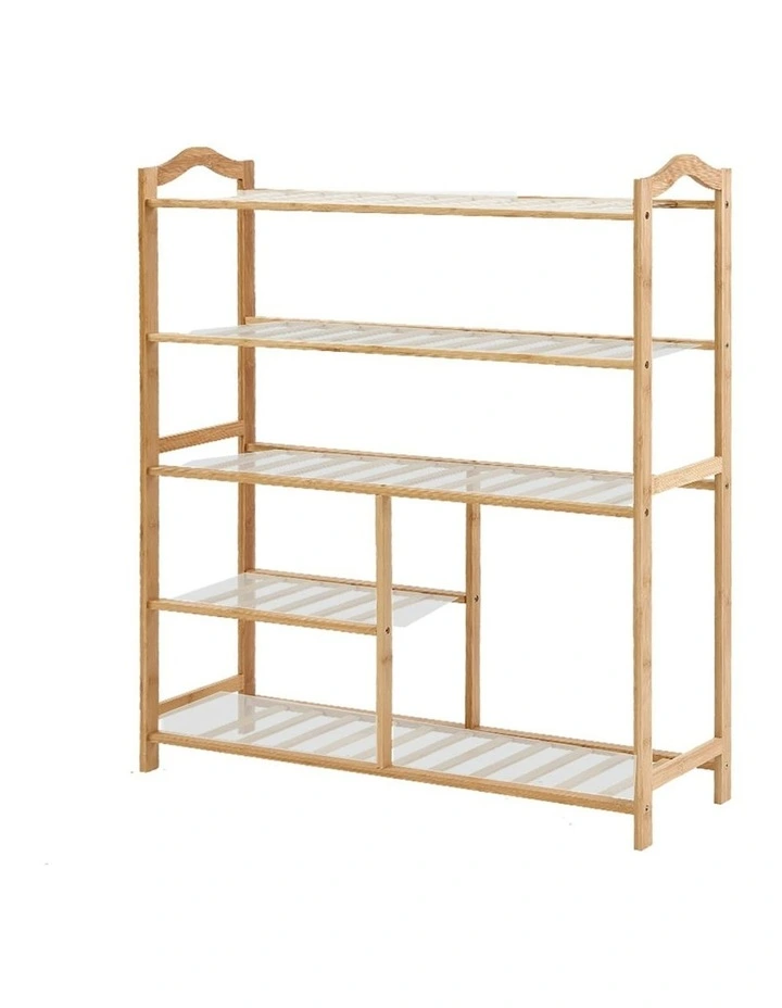 5 Tier Bamboo Shoe Rack 80cm in Natural image 1
