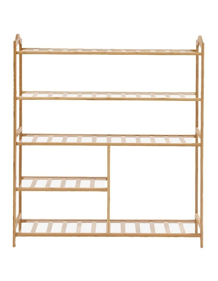 5 Tier Bamboo Shoe Rack 80cm in Natural image 2
