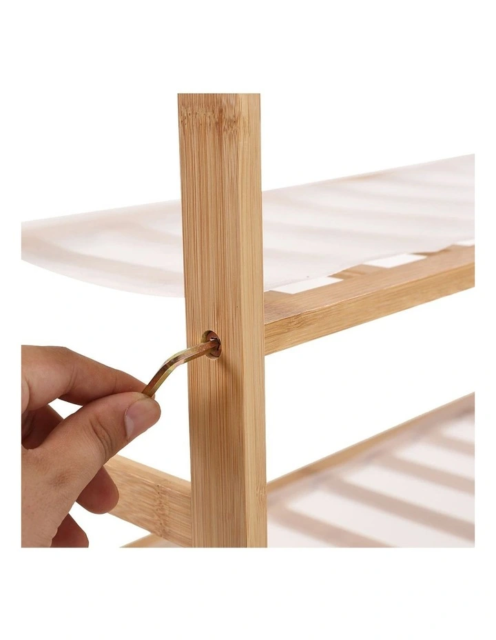 5 Tier Bamboo Shoe Rack 80cm in Natural image 5