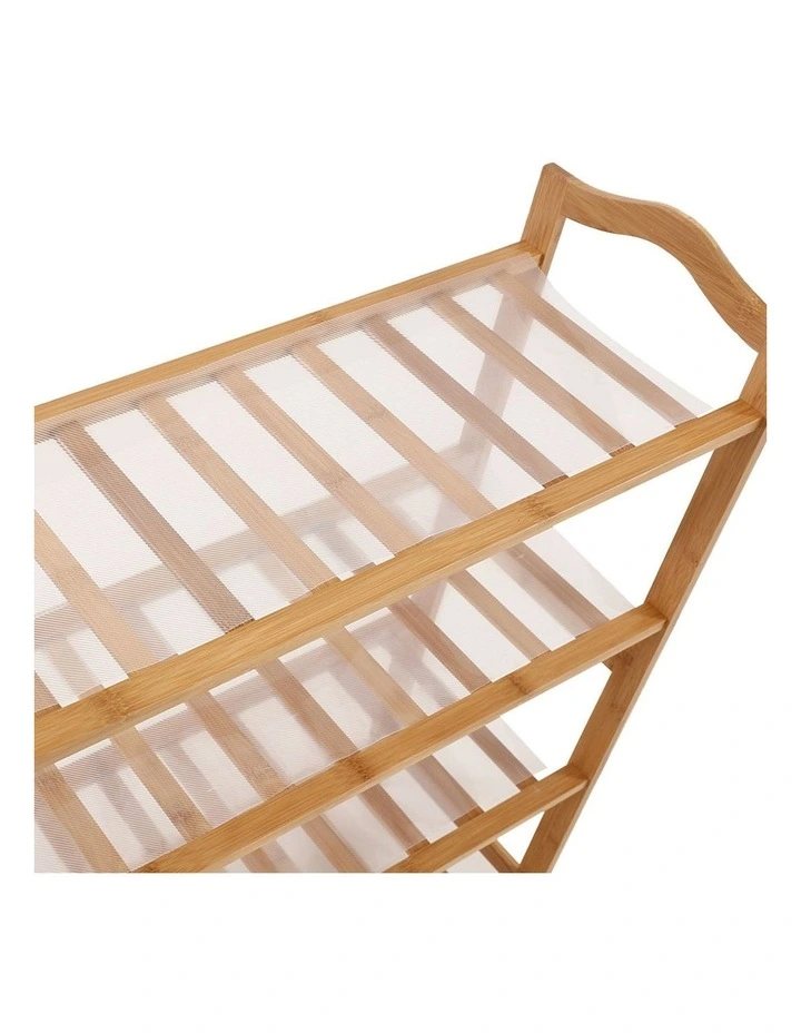 5 Tier Bamboo Shoe Rack 80cm in Natural image 6