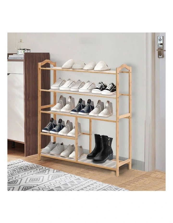 5 Tier Bamboo Shoe Rack 80cm in Natural image 7