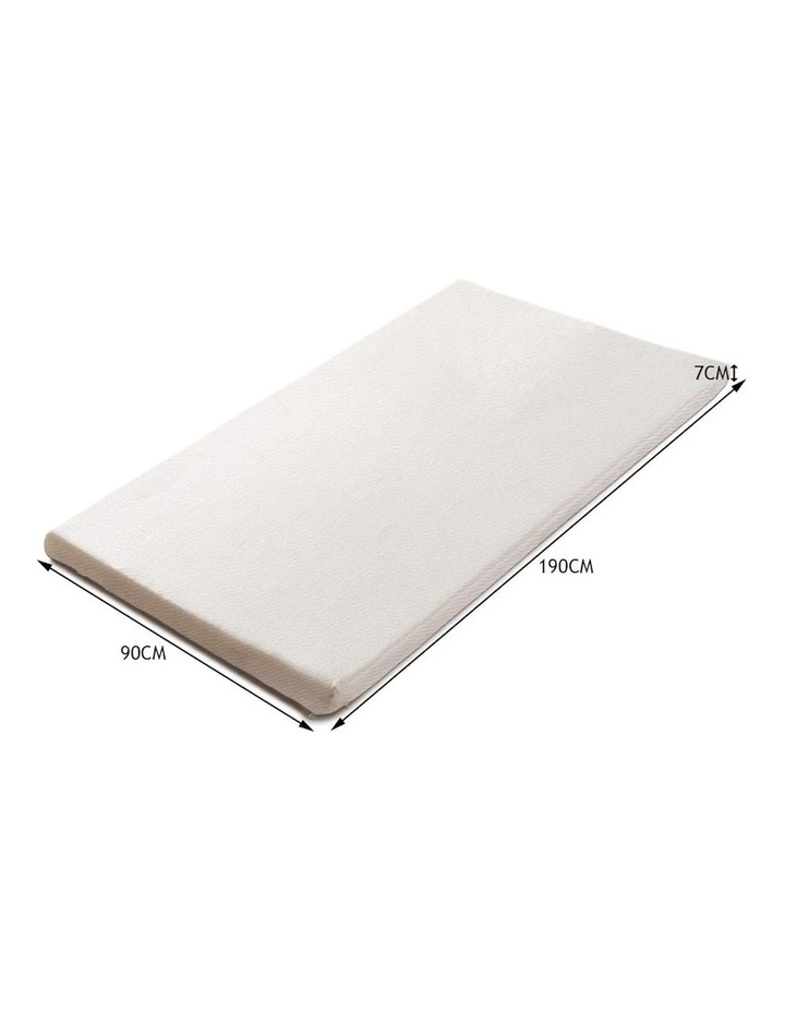 Memory Foam Single Mattress Topper 7cm in White image 3