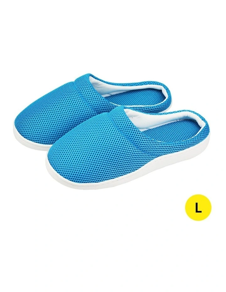 Summer Bamboo Cooling Gel Slippers Anti-faigue Sandals in Blue image 1