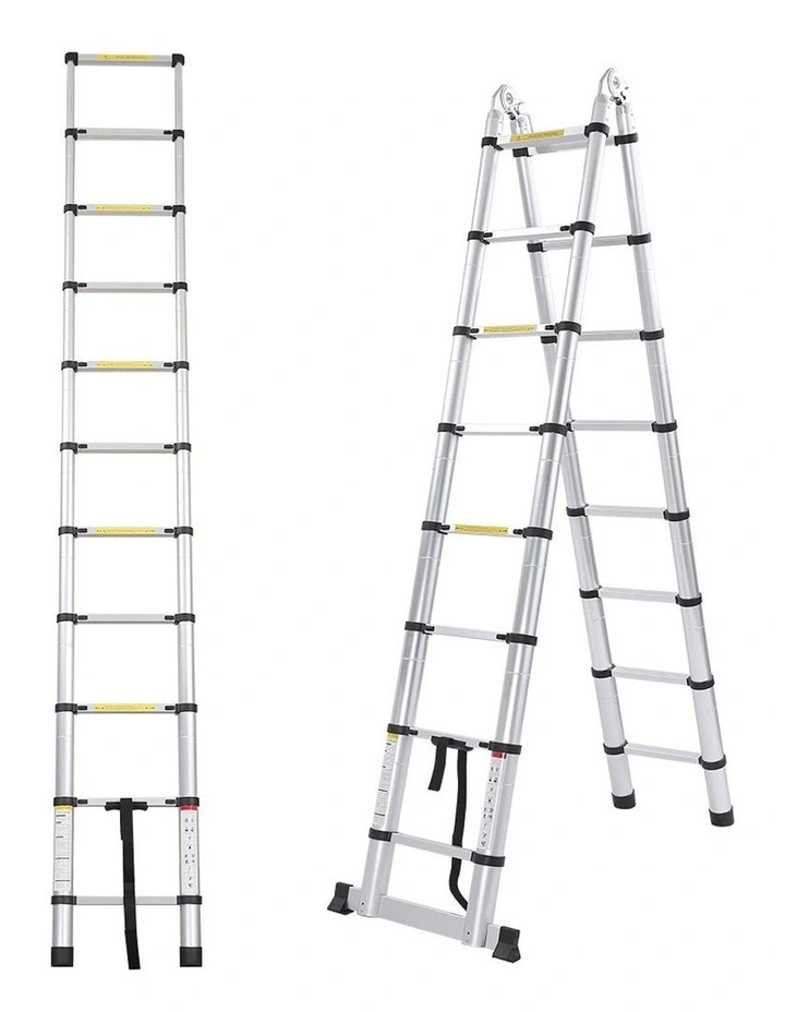 Telescopic Aluminium Single-side Ladder 2M in Silver image 2