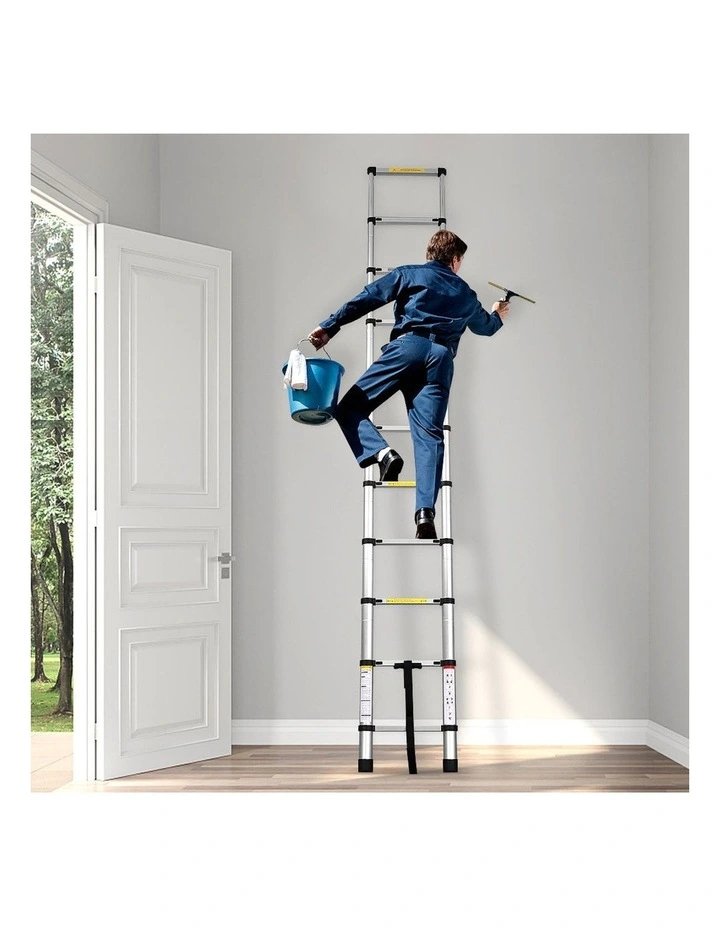 Telescopic Aluminium Single-side Ladder 2M in Silver image 7