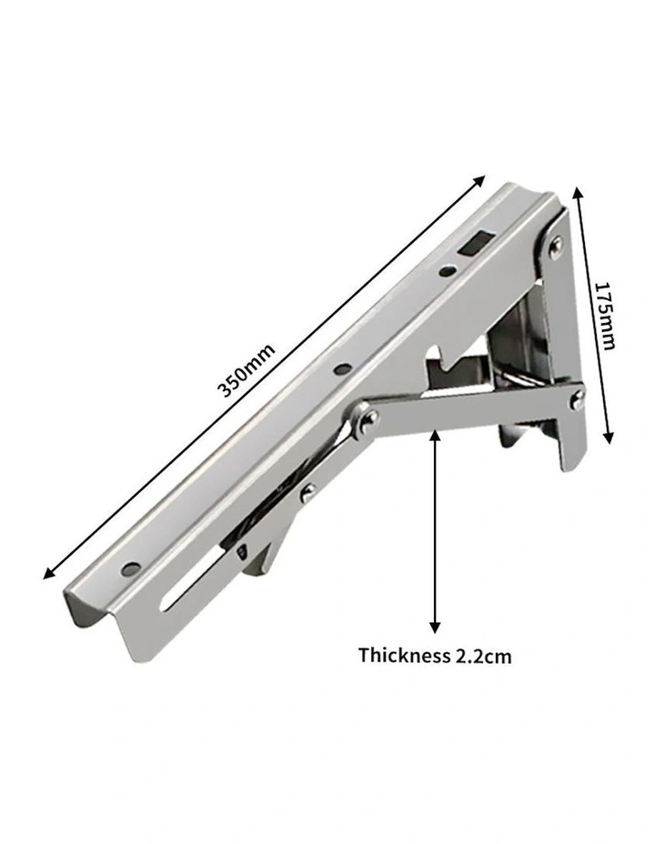 14 Folding Table Bracket Wall Shelf Bench 150Kg 2 Piece in Silver image 3