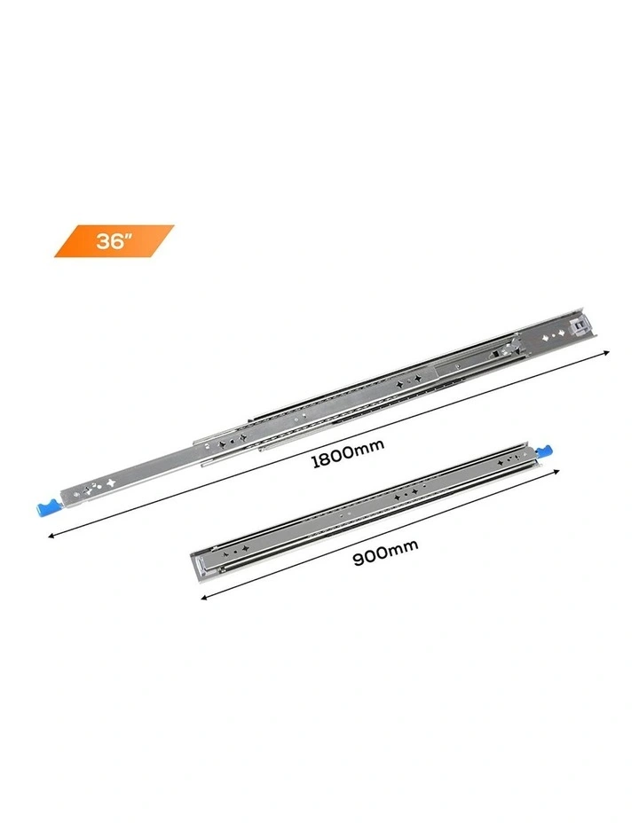 900MM Full Extension Soft Close Ball Bearing Pair Drawer Slides in Silver image 3