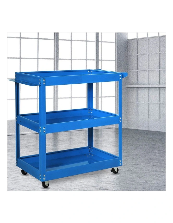 Tool Cart Trolley Toolbox Workshop Garage Storage Organizer Steel in Blue image 7